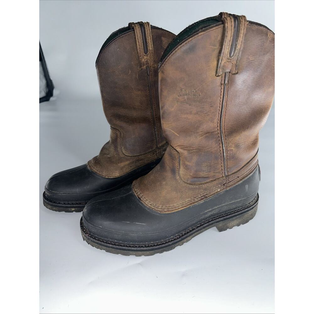 Georgia Boot G3413 Muddog Pull-On Brown Leather Farm & Ranch Work Boots 10